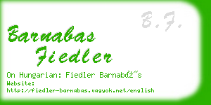 barnabas fiedler business card